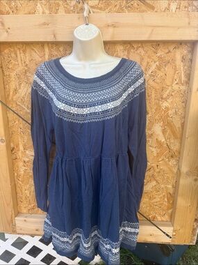 Navy Fair Isle Knit Tunic Sweater